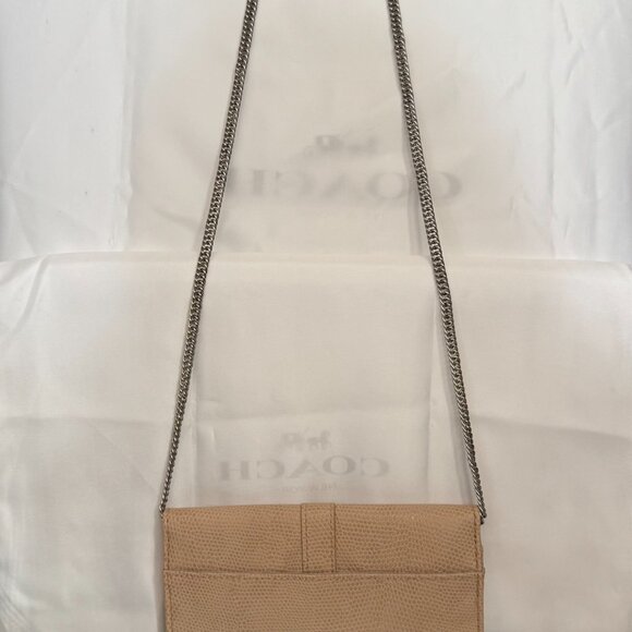 Danielle Nicole Envelope Crossbody Tan Faux Leather Studded with Chain Strap - Picture 7 of 13